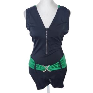 Weissman's Designs for Dance Black and Green Dance Costume Hip Hop Size Medium